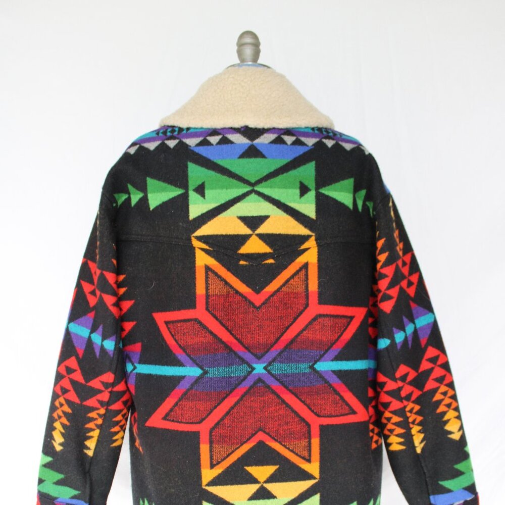 Pendleton shearling Car Coat ranch jacket Wool ma… - image 9